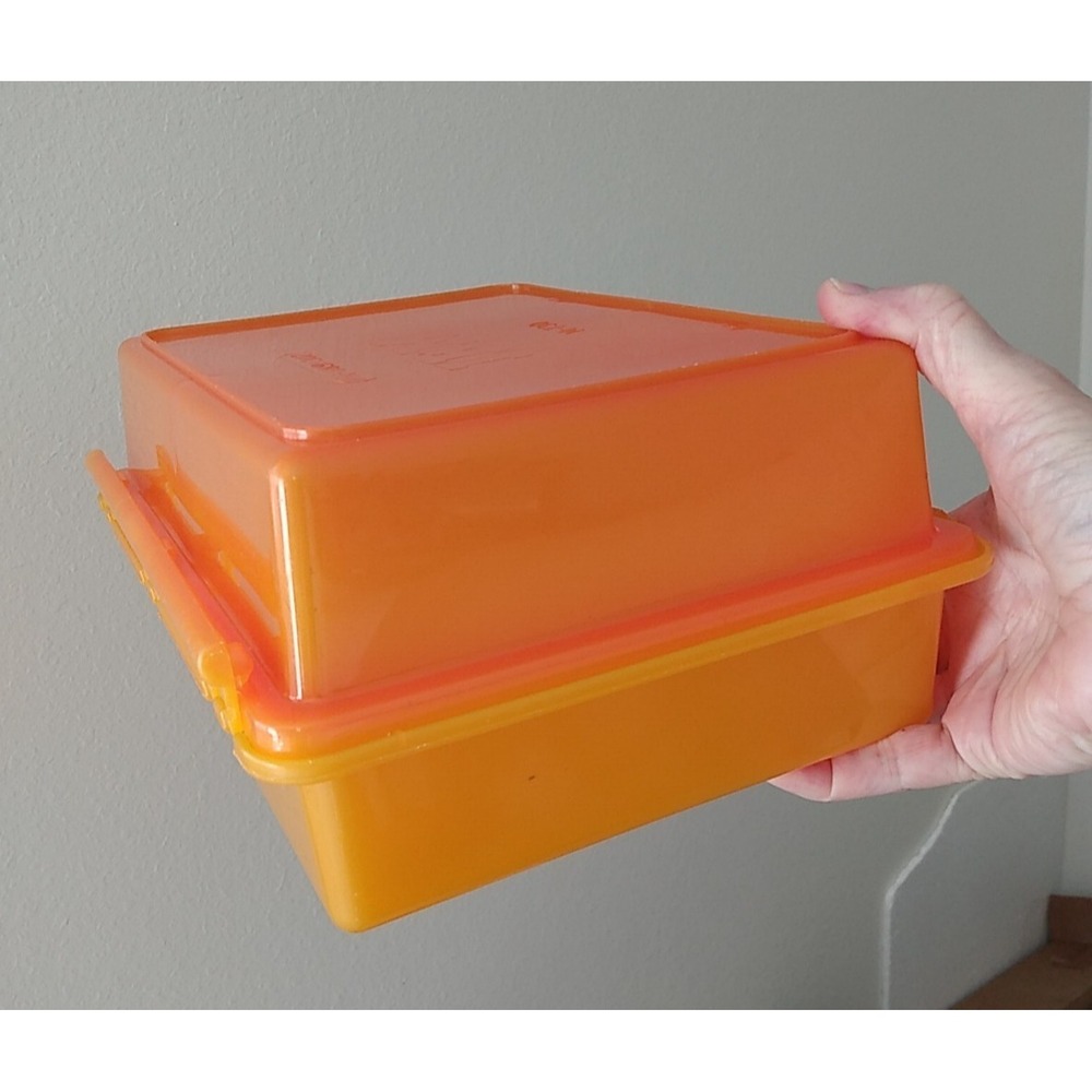 Vintage IBM Plastic Box Computer Storage Orange Rare - Picture 5 of 15